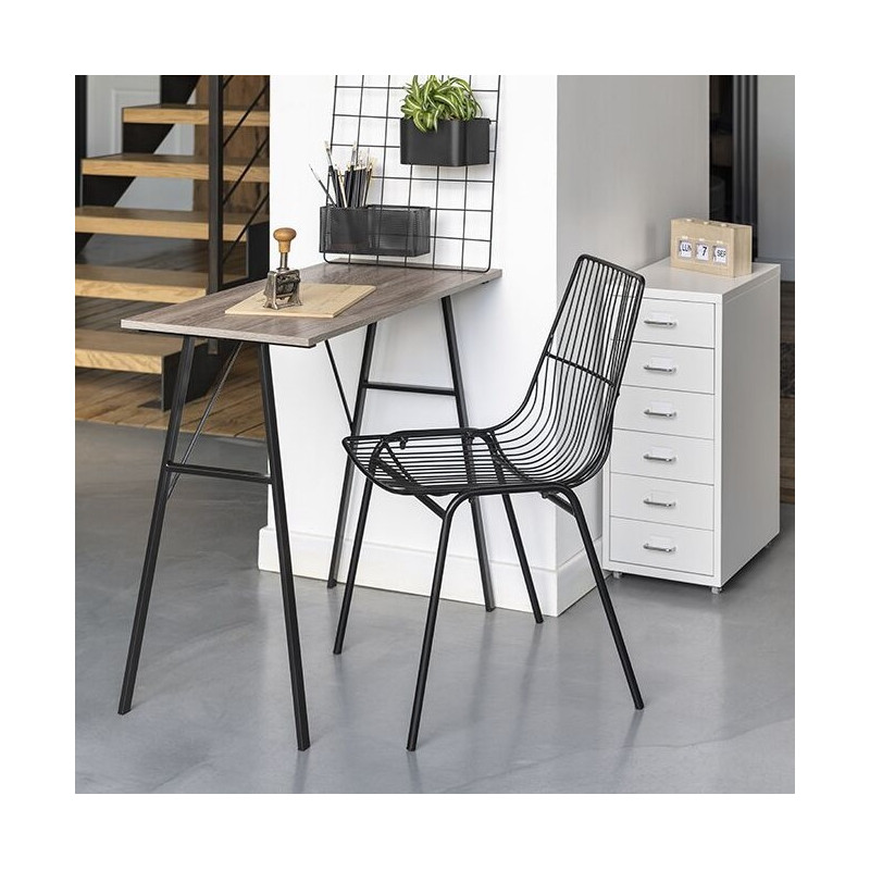 Chaise Eole noire x2 en Métal 