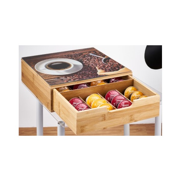 com-four® 4X Coffee Pad Box - boîte de Rangement pour dosettes de café -  boîte décorative avec 2 Motifs en 2 Couleurs (4 pièces - Set 4)