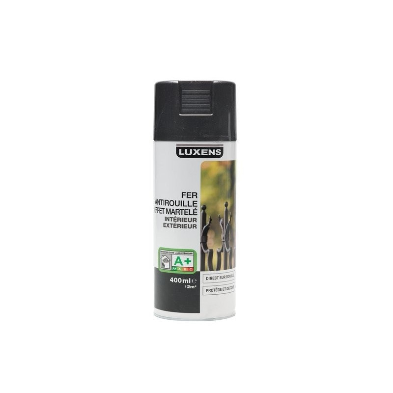 Peinture aérosol Fer antirouille LUXENS noir martelé 400 ml