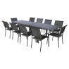 Table Extensible Piazza Aluminium Graphite 10 places