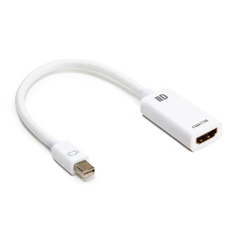 Adaptateur Mini DisplayPort Mâle vers HDMI Femelle Blanc - D2 DIFFUSION - CAB_D2MINIDPHDMI