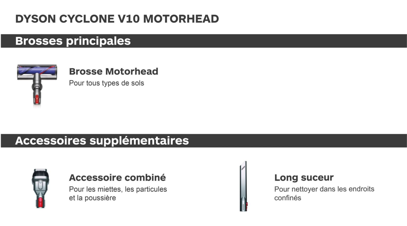 Aspirateur Balai Cyclone V10 Motorhead - DYSON - ASPIV10MOTORHEADDYS 