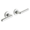 POIGNEE DE PORTE BEQUILLE /ROSACE ALUMINIUM ARGENT SANS TROU