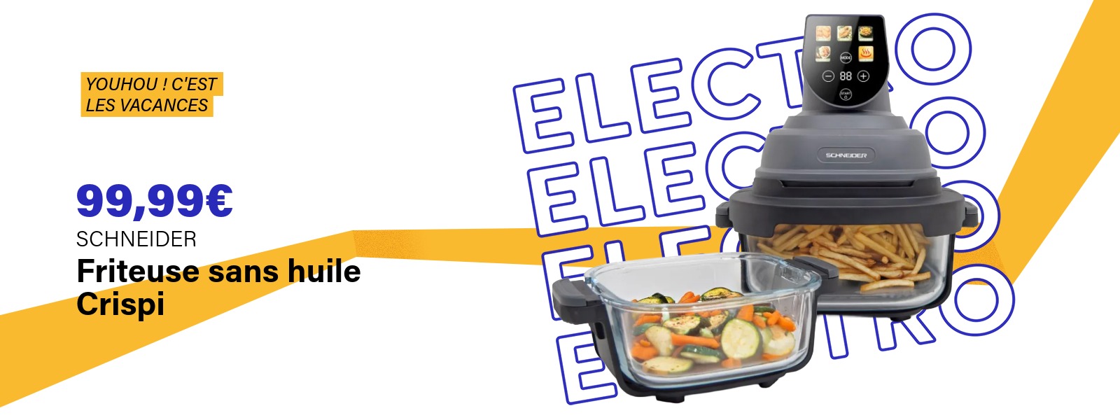Friteuse sans huile à air chaud Crispi portable 1500W gris - SCHNEIDER | Ravate.com Image : Friteuse sans huile à air chaud Crispi portable 1500W gris - SCHNEIDER | Ravate.com