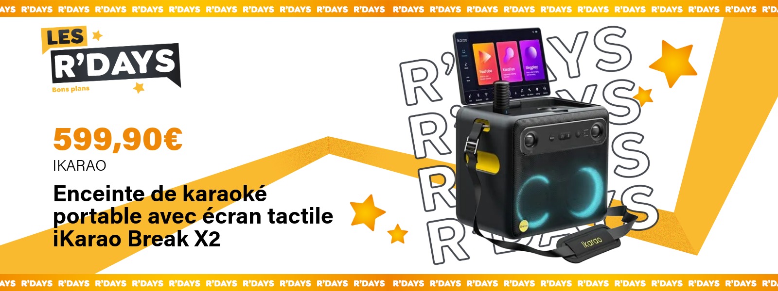 Enceinte de karaoké portable avec écran tactile iKarao Break X2 - Ikarao | Ravate.com Image : Enceinte de karaoké portable avec écran tactile iKarao Break X2 - Ikarao | Ravate.com