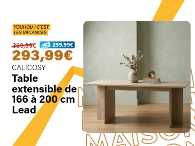 Table extensible de 166 à 200 cm Lead - CALICOSY | Ravate.com Image : Table extensible de 166 à 200 cm Lead - CALICOSY | Ravate.com