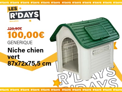 Niche chien vert 87x72x75,5 cm | Ravate.com Image : Niche chien vert 87x72x75,5 cm | Ravate.com