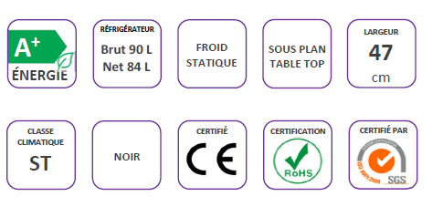 RÉFRIGERATEUR TABLE TOP 85L BLANC - BELFORD - BF90W