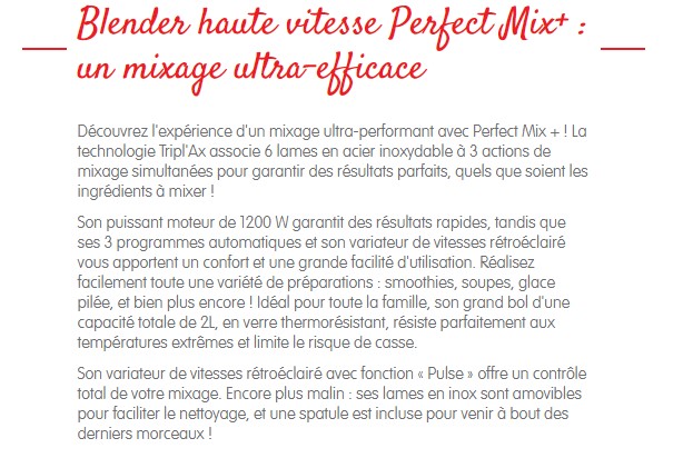 Moulinex Perfect Mix + Blender haute vitesse, 1200 W, Bol verre 2L, 3  programmes automatiques, Smoothie, Glace pilée, Nettoyage automatique  LM811D10