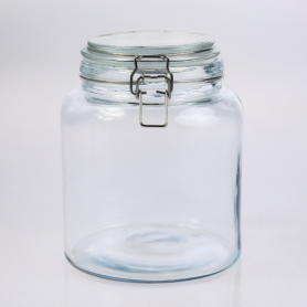 KADAX Lot de 4 bocaux de conservation en verre de 2,5 l, fi100 mm, bocaux  de conservation, pots de concombre, bocaux ronds (couvercle blanc)